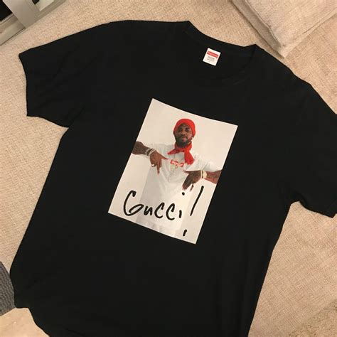 boys gucci supreme|supreme Gucci mane tee black.